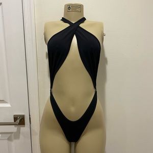 All black one peace exotic dance / stripper wear